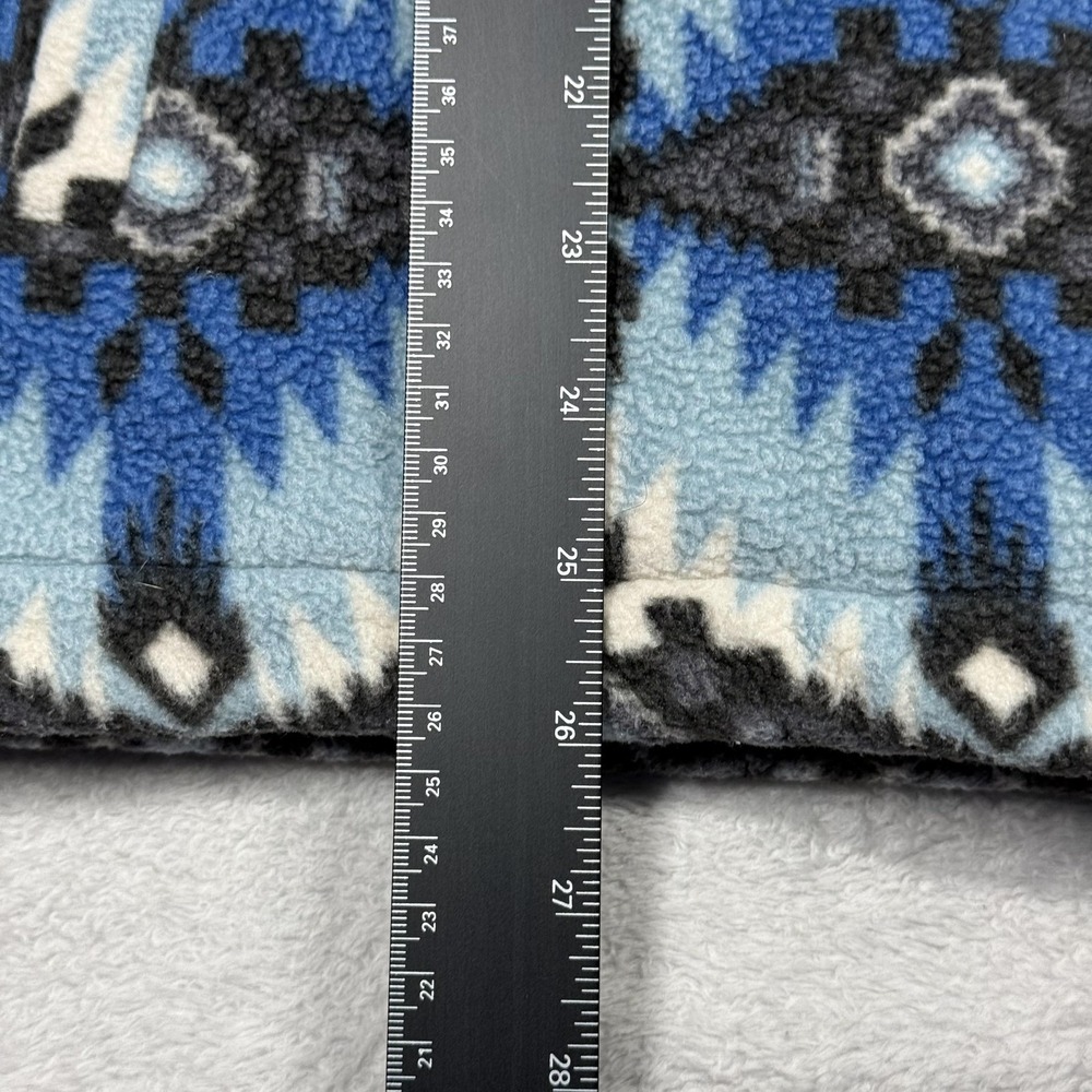 Free Nature Sweater Womens XS Blue Gray Fleece Pullover Hooded Geometric Pattern - Picture 8 of 11